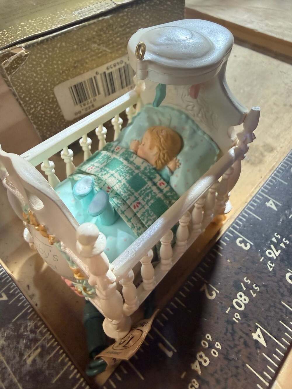 1992 Hallmark Keepsake Baby's First Christmas Magic Light and Music Ornament (Z)